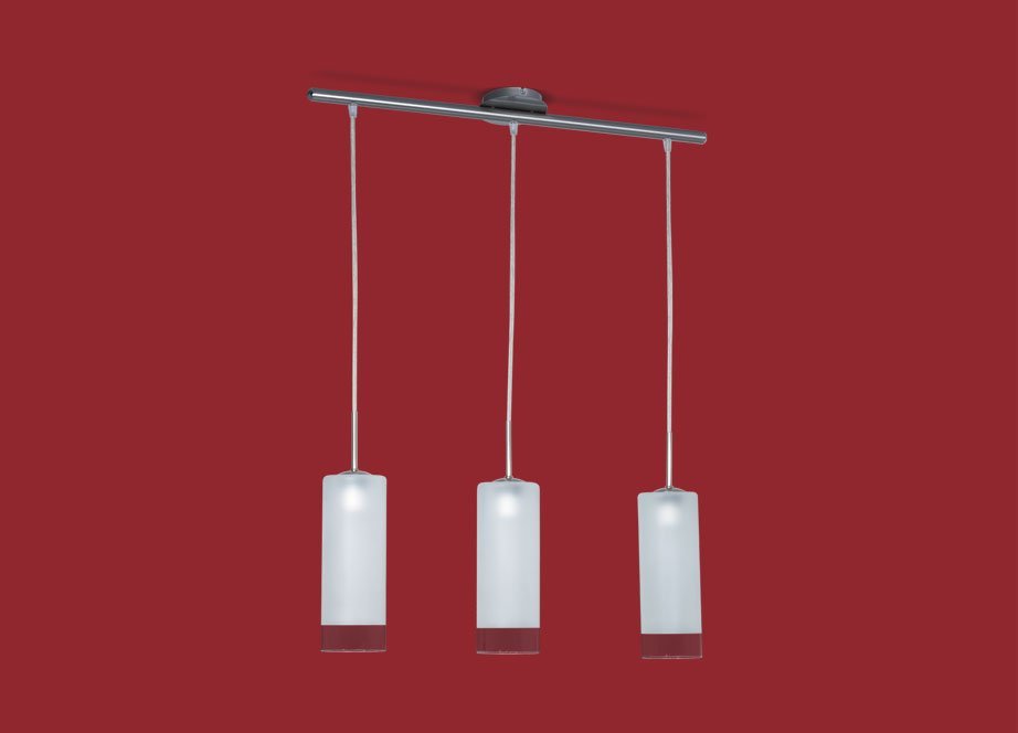 COLGANTE 3 LUCES ACERO CILINDRO RONDA